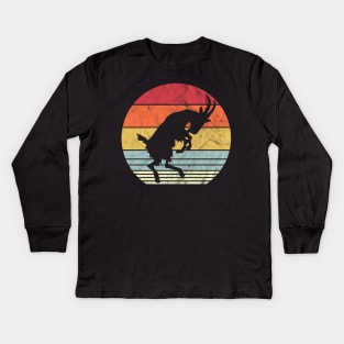 Billy Strings Goat Silhouette Retro Vintage Kids Long Sleeve T-Shirt